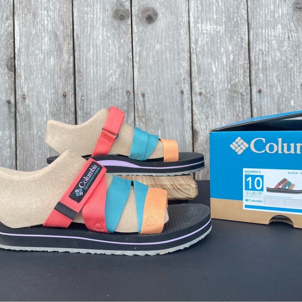 Columbia Alava Slide Sandal Multicolored Lychee/Pacific Rim Women’s Size 10 NWB - Picture 4 of 4
